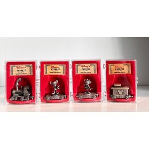 Disney Express Genuine Pewter Collectable Train Set Mickey Minnie 4 Piece Set